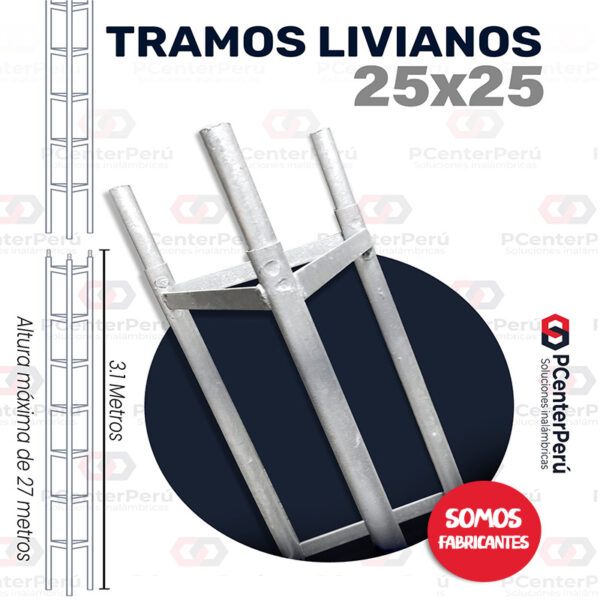 Torres ventadas - Tramo liviano de 25x25x25cm